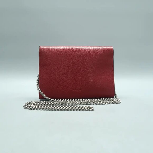 GUCCI Dionysus Chain Wallet Red Leather Shoulder Bag 801-021025 - Picture 2 of 12